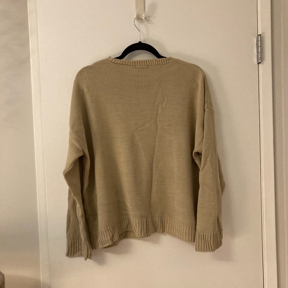 Nasty Gal Sweater Pajama Set Beige - Picture 2 of 7